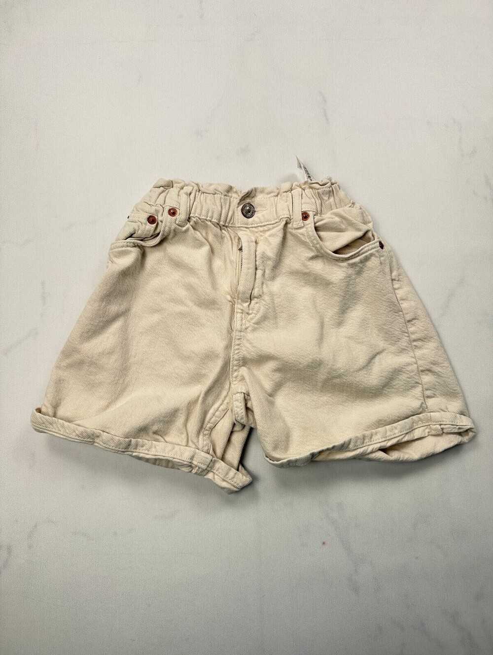 Zara Cream Bermuda Shorts 90s Minimalist - Girls 10